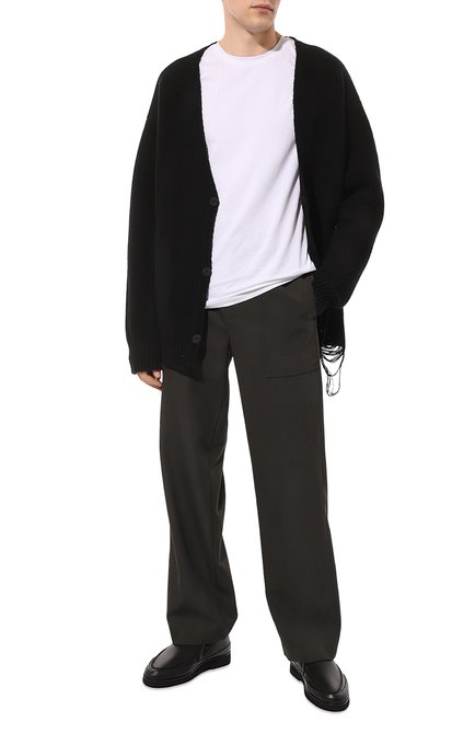 Мужские кожаные ботинки ALDO BRUE черного цвета, арт. AB8146R | Фото 2 (Материал сплава: Проставлено; Материал внутренний: Текстиль; Драгоценные камни: Проставлено; Подошва: Плоская)