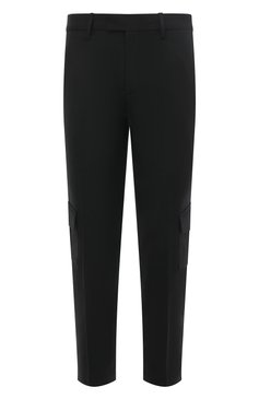 Мужские брюки-карго NEIL BARRETT черного цвета, арт. PBPA073 U008 | Фото 1 (Силуэт М (брюки): Карго; Материал внешний: Шерсть, Синтетический материал; Длина (брюки, джинсы): Стандарт ные; Случай: Повседневный; Стили: Кэжуэл)