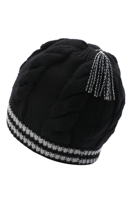 Женская шерстяная шапка GIORGIO ARMANI черно-белого цвета, арт. 797412/0A515 | Фото 2 (Материал: Шерсть, Текстиль)