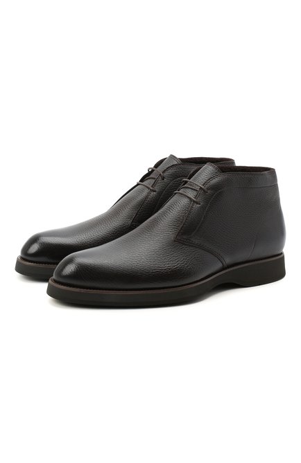 Мужские кожаные ботинки BRIONI темно-коричневого цвета по цене 119500 руб., арт. QQC30L/09712 | Фото 1