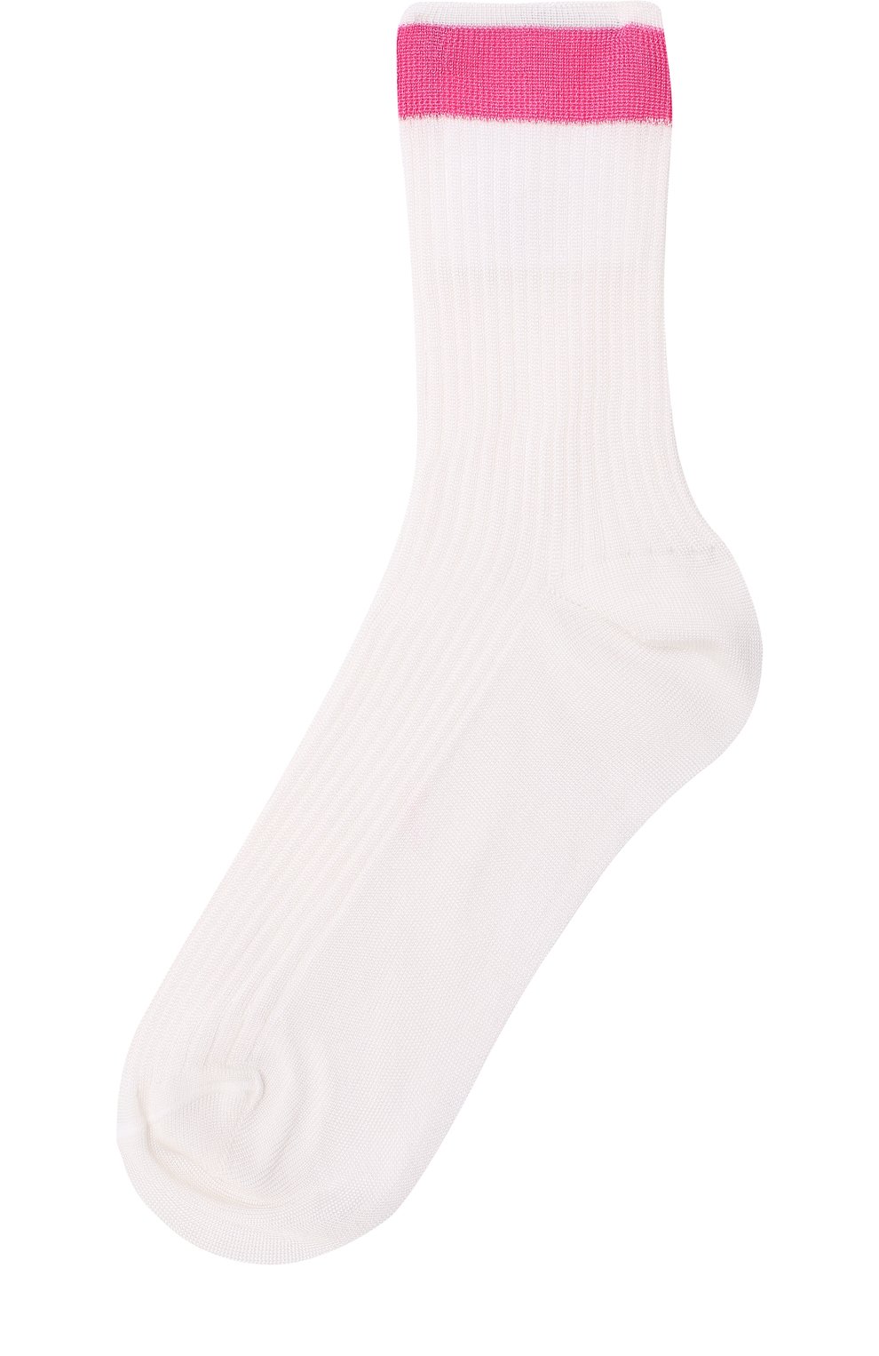 Женские шелковые носки с контрастной отделкой VALENTINO розового цвета, арт. PB3KI01D/3TD | Фото 1 (Материал внешний: Шелк, Синтетический материал)