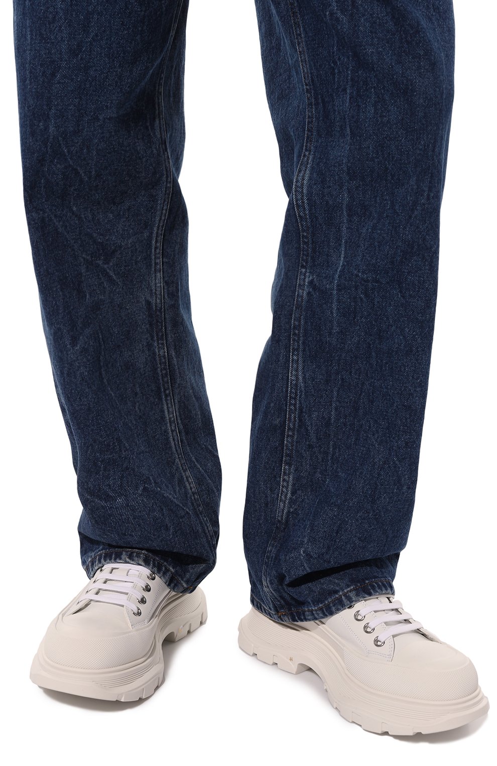 Мужские текстильные ботинки tread slick ALEXANDER MCQUEEN белого цвета, арт. 705662/WHZ629071 | Фото 3 (Материал внешний: Текстиль; Мужское Кросс-КТ: Ботинки-обувь; Материал утеплителя: Без утеплителя; Подошва: Массивная)