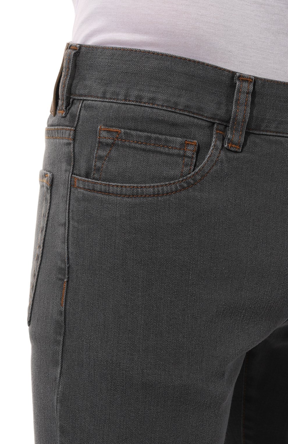 Мужские джинсы CANALI серого цвета, арт. 91700/PD00018 | Фото 5 (Силуэт М (брюки): Прямые; Кросс-КТ: Деним; Длина (брюки, джинсы): Стандартные; Материал внешний: Хлопок, Деним)