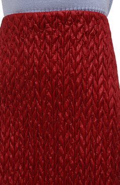 Женская юбка MIU MIU красного цвета, арт. MG1687-1ZQU-F0011 | Фото 5 (Длина Ж (юбки, платья, шорты): Мини; Материал внешний: Синтетический материал; Женское Кросс-КТ: Юбка-одежда; Стили: Романтичный)