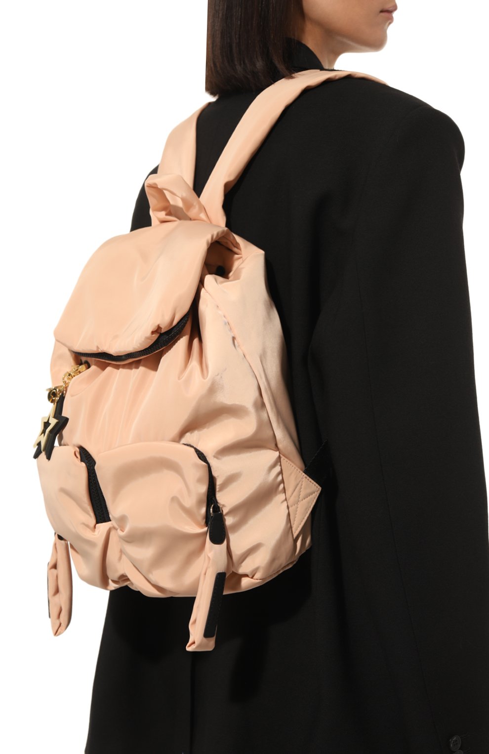 Женский рюкзак SEE BY CHLOÉ бежевого цвета, арт. CHS16SS8401406K1 | Фото 2 (Материал: Текстиль; Стили: Кэжуэл; Размер: large)