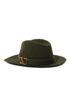 Женская фетровая шляпа  VALENTINO темно-зеленого цвета, арт. UW2HAA26/YTE | Фото 3 (Материал: Текстиль, Шерсть)