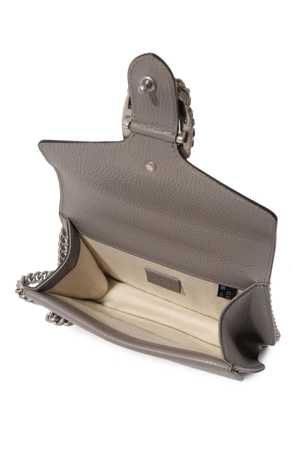 Женская сумка dionysus mini GUCCI серого цвета, арт. 421970 CAOGN | Фото 5 (Сумки-технические: Сумки через плечо; Материал: Натуральная кожа; Размер: mini; Ремень/цепочка: На ремешке)