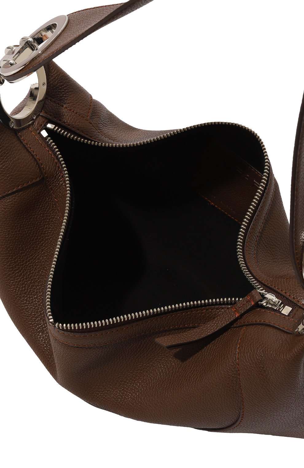 Женская сумка amira BY FAR коричневого цвета, арт. 23PFAMASBERSGCLAR | Фото 5 (Сумки-технические: Сумки top-handle; Материал: Натуральная кожа; Материал сплава: Проставлено; Драгоценные камни: Проставлено; Размер: large)
