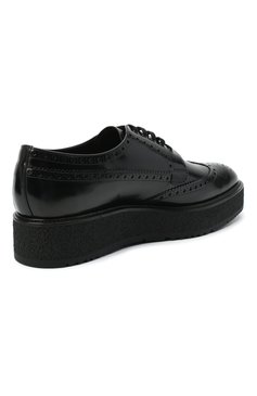 Мужские кожаные дерби PRADA черного цвета, арт. 2EG015-P39-F0002-X020 | Фото 4 (Мужское Кросс-КТ: Броги-обувь; Стили: Классический)