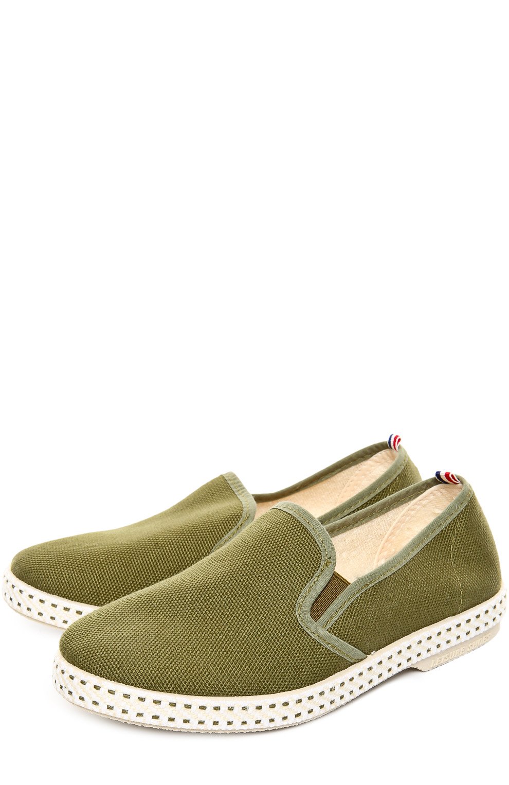 Детские эспадрильи RIVIERAS LEISURE SHOES хаки цвета, арт. BKDB0111 | Фото 2 (Материал внешний: Текстиль; Материал внутренний: Натуральная кожа; Статус проверки: Проверено, Проверена категория)