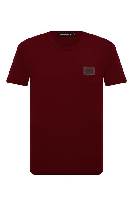 Мужская хлопковая футболка DOLCE & GABBANA бордового цвета по цене 56400 руб., арт. G8KJ9T/FU7EQ | Фото 1