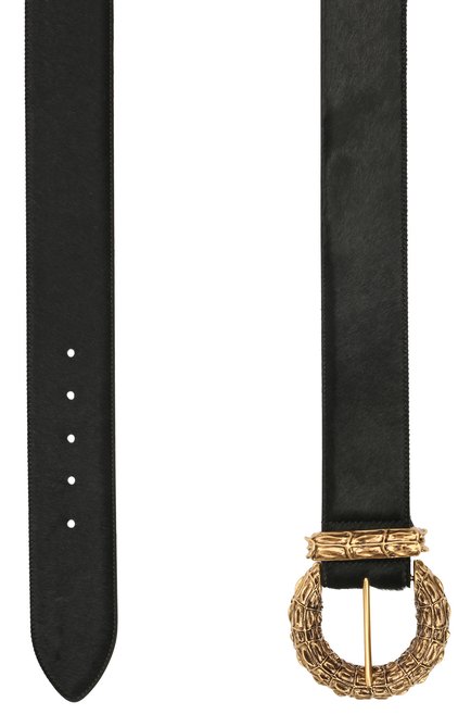 Женский кожаный ремень SAINT LAURENT черного цвета, арт. 650347/C7AMW | Фото 2 (Материал: Натуральная кожа)