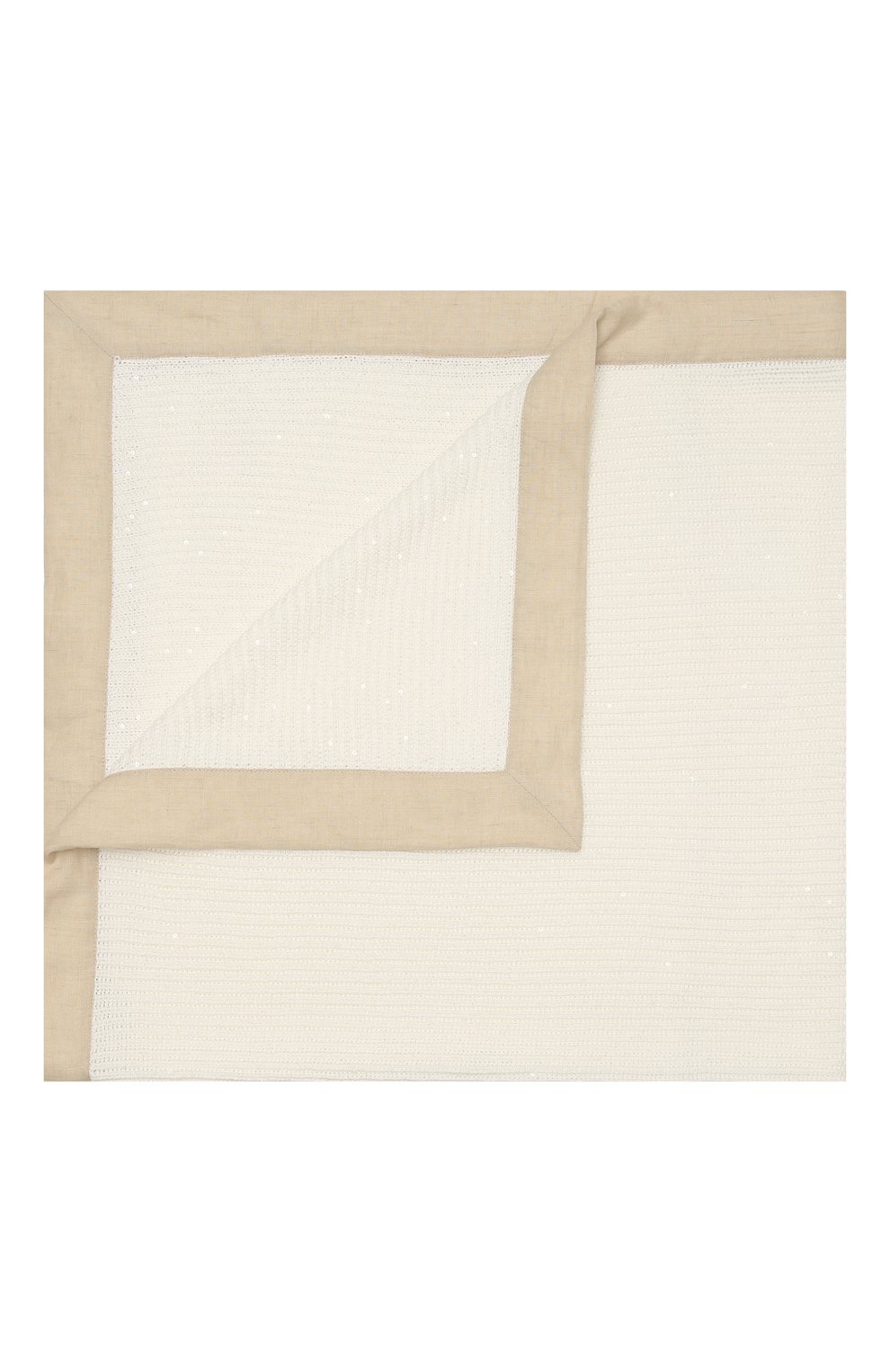 Детского одеяло из хлопка и льна BRUNELLO CUCINELLI белого цвета, арт. B7058L021 | Фото 1 (Материал: Текстиль, Лен, Хлопок)
