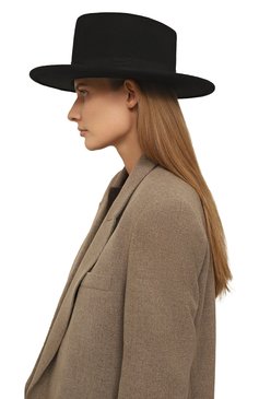 Женская шляпа drop COCOSHNICK HEADDRESS черного цвета, арт. dropbasic | Фото 2 (Материал: Текстиль, Шерсть; Материал сплава: Проставлено; Нос: Не проставлено)
