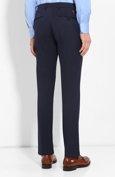 Мужские брюки из смеси шерсти и хлопка BERWICH темно-синего цвета, арт. SC/1/LR120U | Фото 4 (Материал внешний: Шерсть, Хлопок; Длина (брюки, джинсы): Стандартные; Стили: Классический; Случай: Формальный)