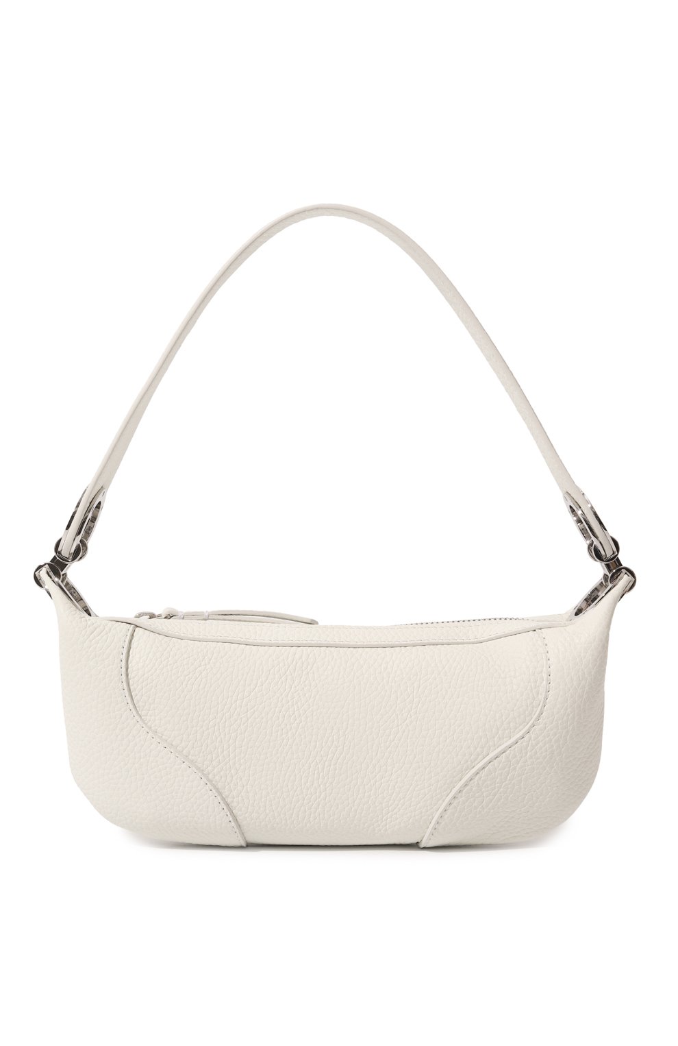 Женская сумка amira mini BY FAR белого цвета, арт. 22CRMINRSWHFLTMED | Фото 1 (Сумки-технические: Сумки top-handle; Материал: Натуральная кожа)