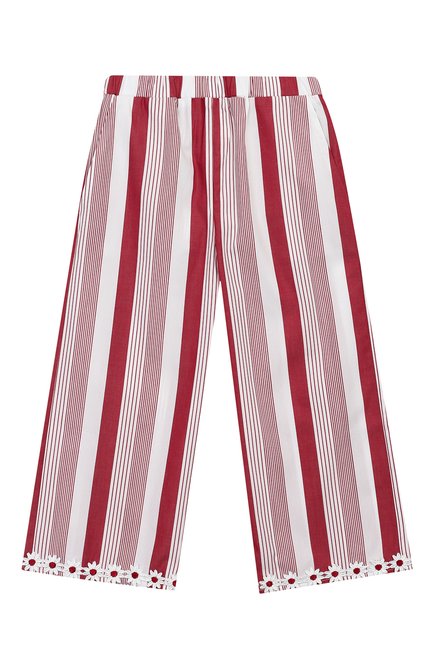 Детские хлопковые брюки DOUUOD красного цвета по цене 9345 руб., арт. 20E/U/JR/PA05/0331/4A-8A | Фото 1