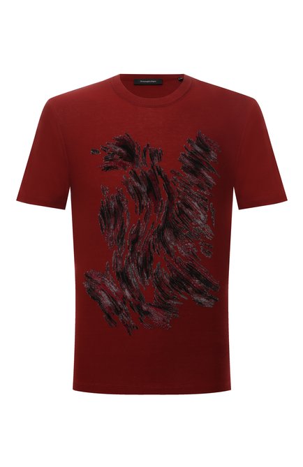 Мужская хлопковая футболка ERMENEGILDO ZEGNA бордового цвета по цене 47650 руб., арт. UZ333/7P6 | Фото 1