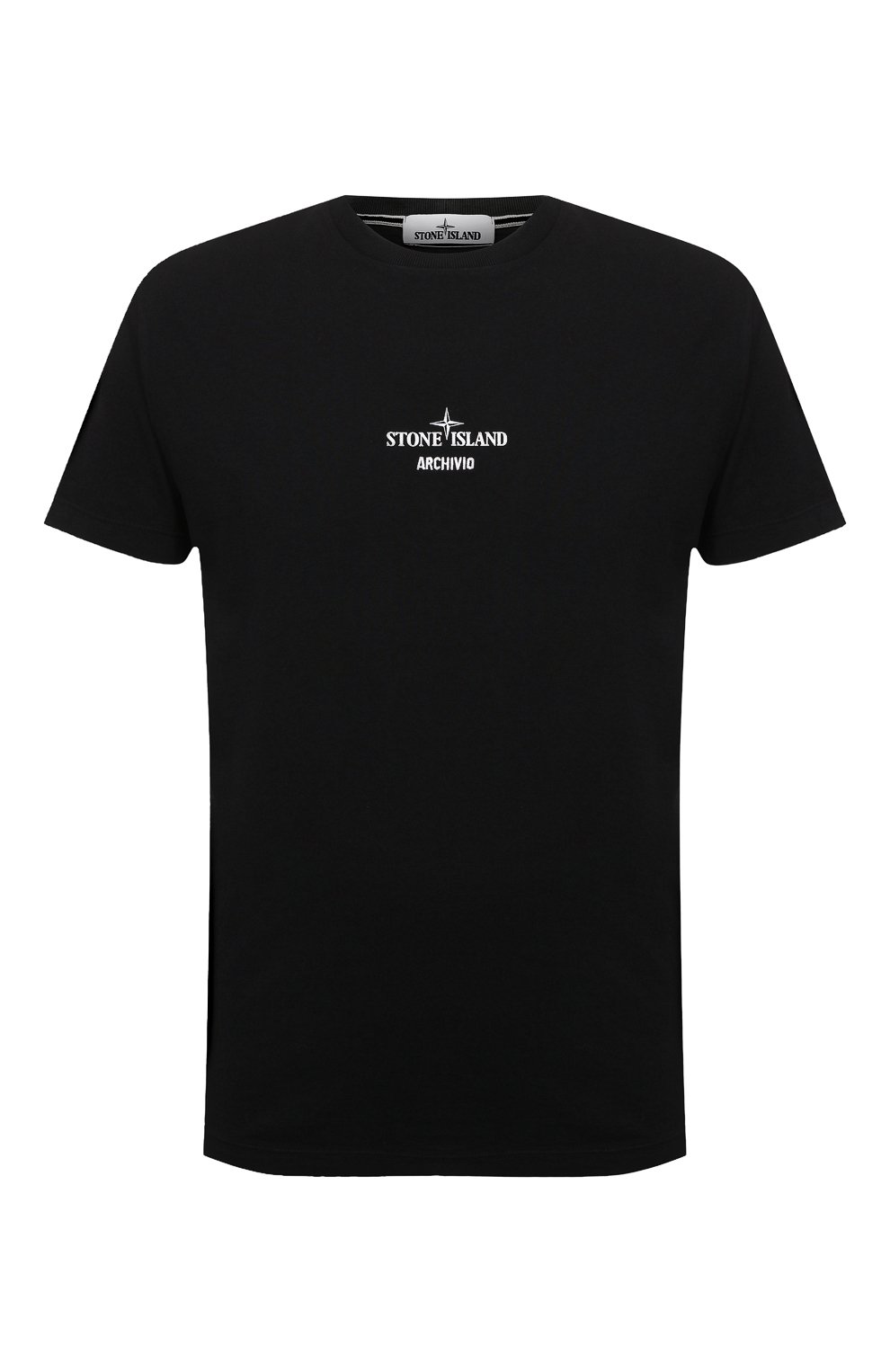 Мужская хлопковая футболка STONE ISLAND черного цвета, арт. 75152NS91 | Фото 1 (Рукава: Короткие; Длин�а (для топов): Стандартные; Принт: С принтом; Материал внешний: Хлопок)