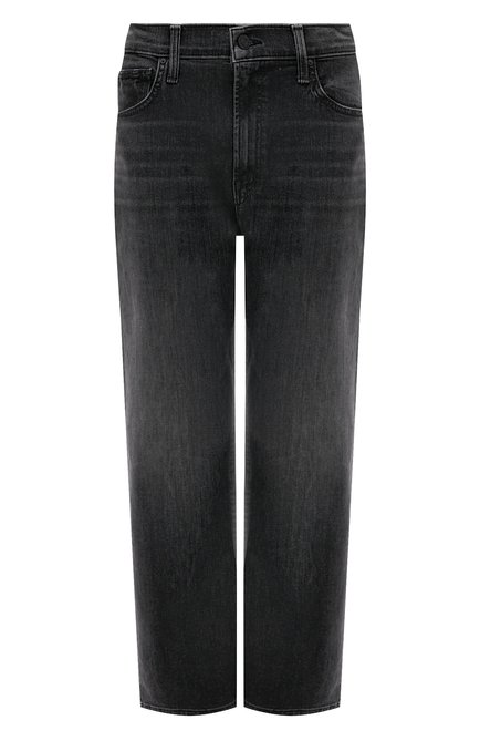 Женские джинсы MOTHER темно-серого цвета, арт. 10078-1298 | Фото 1 (Длина (брюки, джинсы): Стандартные; Драгоценные камни: Проставлено; Материал сплава: Проставлено; Материал внешний: Хлопок)