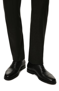 Мужские кожаные оксфорды SANTONI черного цвета, арт. MCNG17756PI2BSDSN01 | Фото 3 (Материал внутренний: Натуральная кожа; Стили: Классический)