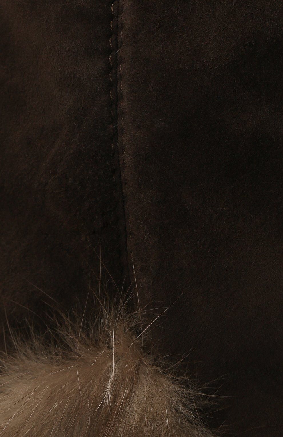 Мужская шапка-ушанка с отделкой из меха соболя FURLAND коричневого цвета, арт. 0106203210054100007 | Фото 3 (Материал: Натуральная кожа)