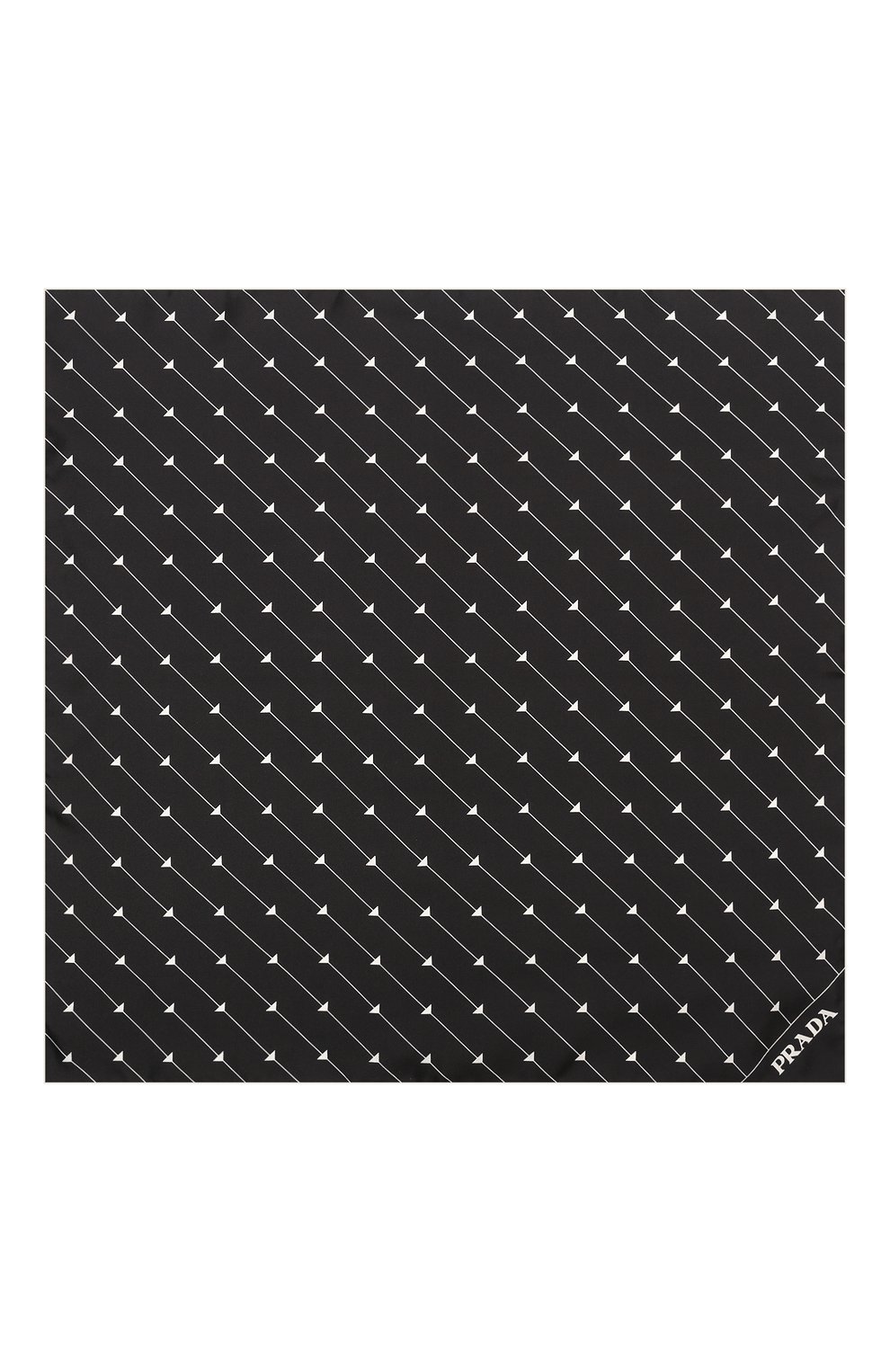 Женский шелковый платок PRADA черного цвета, арт. 1FF004-2DTR-F0967 | Фото 4 (Материал: Текстиль, Шелк)