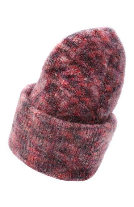 Женская шапка TAK.ORI темно-розового цвета, арт. HTK50027WM050AW19 | Фото 2 (Материал: Шерсть, Текстиль, Синтетический материал)
