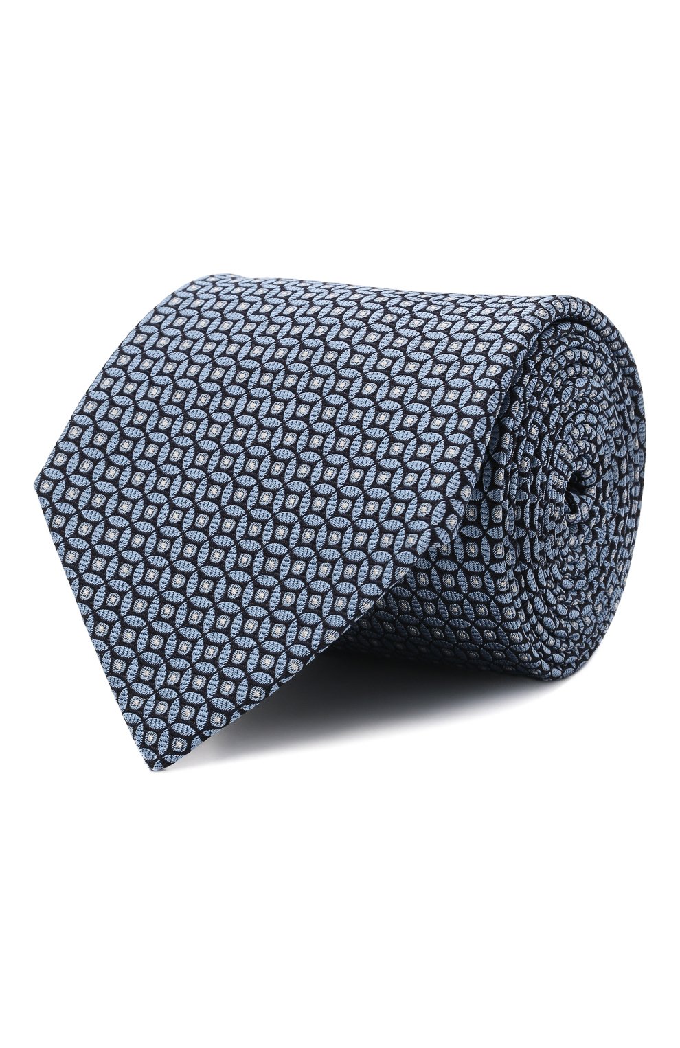 Мужской шелковый галстук LANVIN голубого цвета, арт. 3159/TIE | Фото 1 (Принт: С принтом; Материал: Текстиль, Шелк)