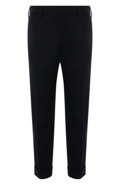 Мужские брюки DRIES VAN NOTEN темно-синего цвета, арт. 231-020905-6059 | Фото 1 (Материал внешний: Шерсть, Синтетический материал; Длина (брюки, джинсы): Стандартные; Случай: Повседневный; Стили: Кэжуэл)