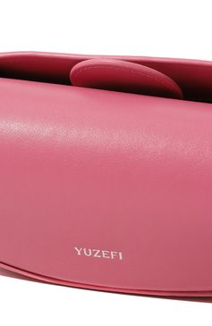 Женская сумка fortune cookie mini YUZEFI розового цвета, арт. YUZAW22-HB-FM-27 | Фото 3 (Сумки-технические: Сумки top-handle; Материал: Натуральная кожа; Материал сплава: Проставлено; Размер: mini; Драгоценные камни: Проставлено)