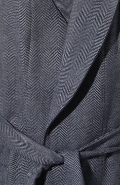 Мужской хлопковый халат ROBERTO RICETTI серого цвета, арт. VESTAGLIA R0BE/LX3105 | Фото 5 (Рукава: Длинные; Кросс-КТ: домашняя одежда; Материал сплава: Проставлено; Материал внешний: Хлопок; Длина (верхняя одежда): Длинные; Драгоценные камни: Проставлено)