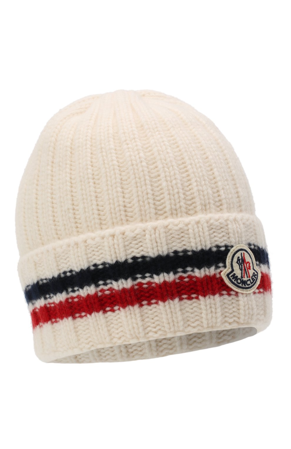 Мужская шерстяная шапка MONCLER белого цвета, арт. F2-091-9Z742-00-A9536 | Фото 1 (Материал: Текстиль, Шерсть; Кросс-КТ: Трикотаж)