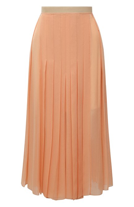 Женская плиссированная юбка CHLOÉ персикового цвета по цене 191500 руб., арт. CHC21UJU17023 | Фото 1