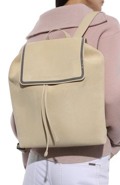 Женский рюкзак BRUNELLO CUCINELLI  цвета, арт. MBFXD2217 | Фото 2 (Размер: medium; Материал: Натуральная кожа, Натуральная замша; Материал сплава: Проставлено; Драгоценные камни: Проставлено; Стили: Кэжуэл)