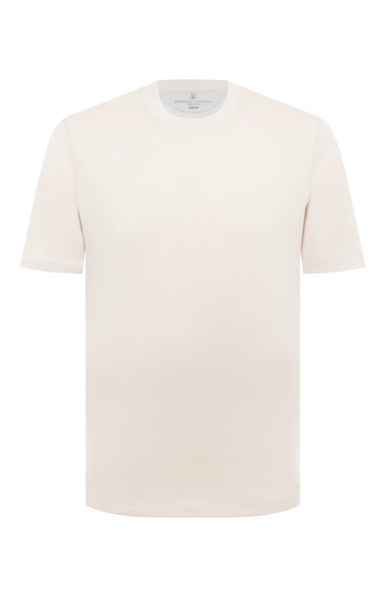 Мужская хлопковая футболка  BRUNELLO CUCINELLI белого цвета по цене 36350 руб., арт. M0T611308 | Фото 1
