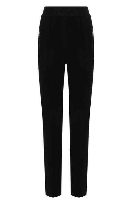 Женские брюки DOLCE & GABBANA черного цвета, арт. FTCD2T/GD095 | Фото 1 (Материал внешний: Вискоза; Длина (брюки, джинсы): Стандартные; Стили: Гламурный; Женское Кросс-КТ: Брюки-одежда; Силуэт Ж (брюки и джинсы): Прямые; Региональные ограничения белый список (Axapta Mercury): RU)