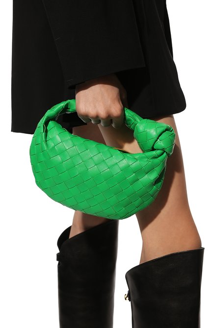 Женская сумка jodie mini BOTTEGA VENETA зеленого цвета, арт. 651876/VCPP5 | Фото 2 (Материал: Натуральная кожа; Размер: mini; Сумки-технические: Сумки top-handle; Региональные ограничения белый список (Axapta Mercury): RU)