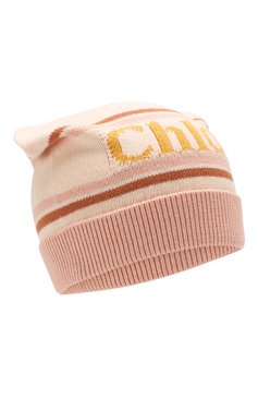 Детского шапка CHLOÉ светло-розового цвета, арт. C11166 | Фото 1 (Материал: Текстиль, Хлопок; Статус проверки: Проверена категория)