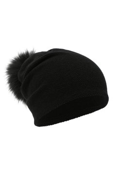 Женская кашемировая шапка INVERNI черного цвета, арт. 4943CM | Фото 1 (Материал: Текстиль, Кашемир, Шерсть)
