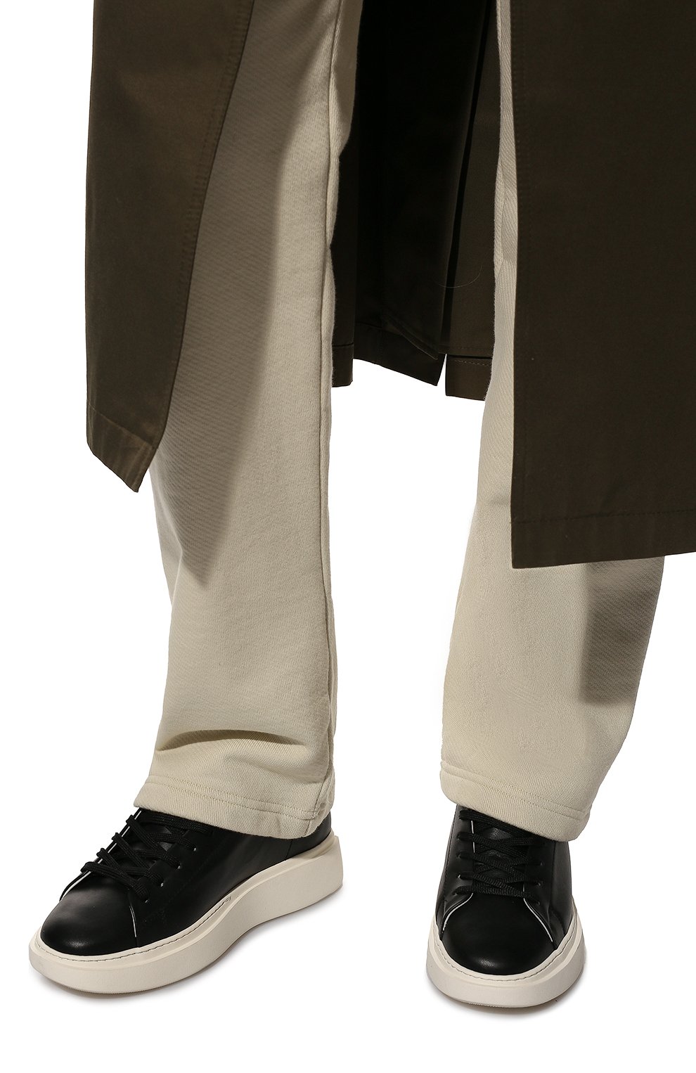 Женские кожаные кеды BOSS черного цвета, арт. 50470593 | Фото 3 (Подошва: Платформа; Материал утеплителя: Без утеплителя; Стили: Кэжуэл)