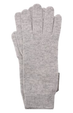 Детские кашемировые перчатки BRUNELLO CUCINELLI светло-серого цвета, арт. B12M14589C | Фото 1 (Материал: Текстиль, Кашемир, Шерсть; Мате риал сплава: Проставлено; Нос: Не проставлено)