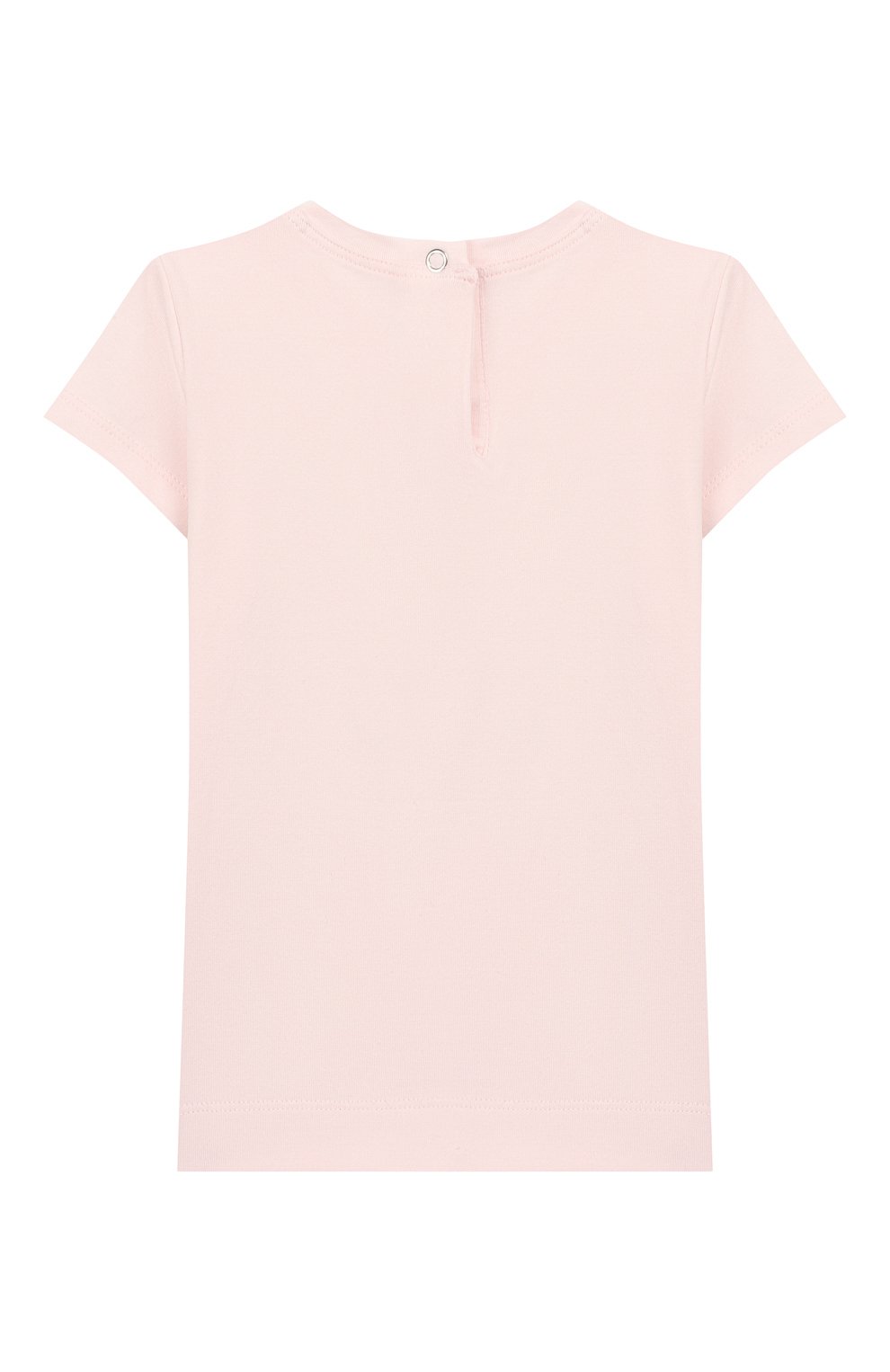 Детский хлопковая футболка MONNALISA розового цвета, арт. 395609SD | Фото 2 (Рукава: Короткие; Материал внешний: Хлопок; Ростовка одежда: 3 года | 98 см)