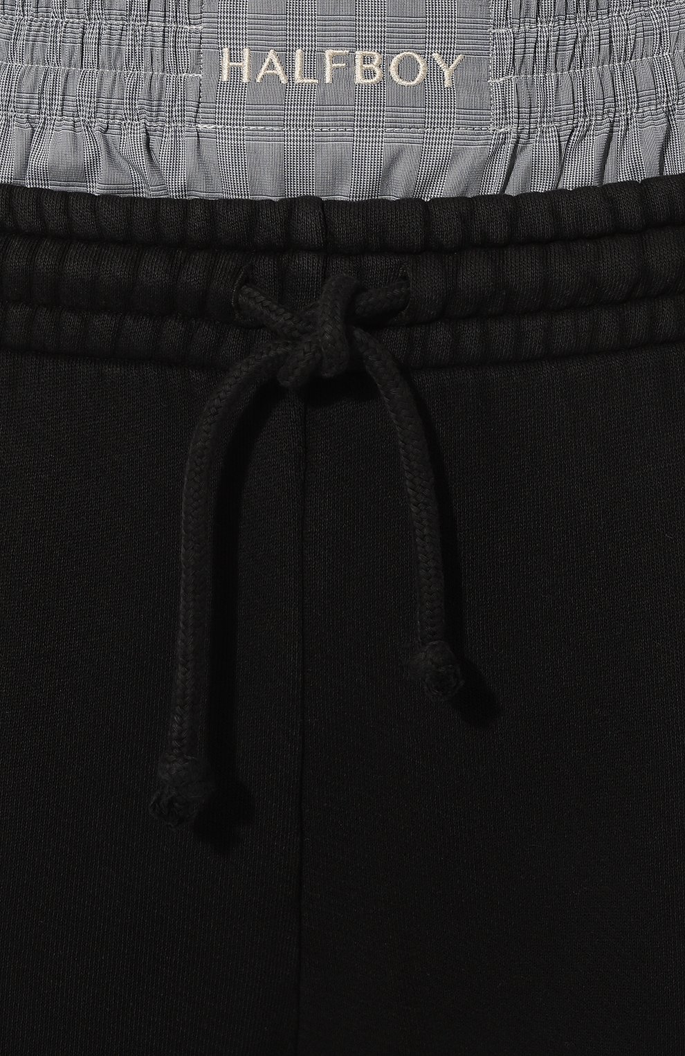 Женские хлопковые брюки HALFBOY черного цвета, арт. HFW231WBJ0042 | Фото 5 (Силуэт Ж (брюки и джинсы): Широкие; Длина (брюки, джинсы): Стан дартные; Женское Кросс-КТ: Брюки-одежда; Материал сплава: Проставлено; Материал внешний: Хлопок; Стили: Спорт-шик; Драгоценные камни: Проставлено)