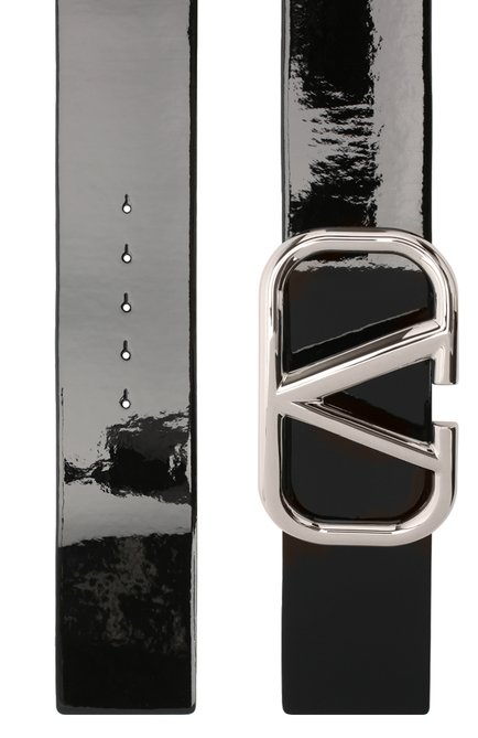 Женский кожаный ремень vlogo signature VALENTINO черного цвета, арт. UW2T0S10/CJG | Фото 2 (Материал: Натуральная кожа)