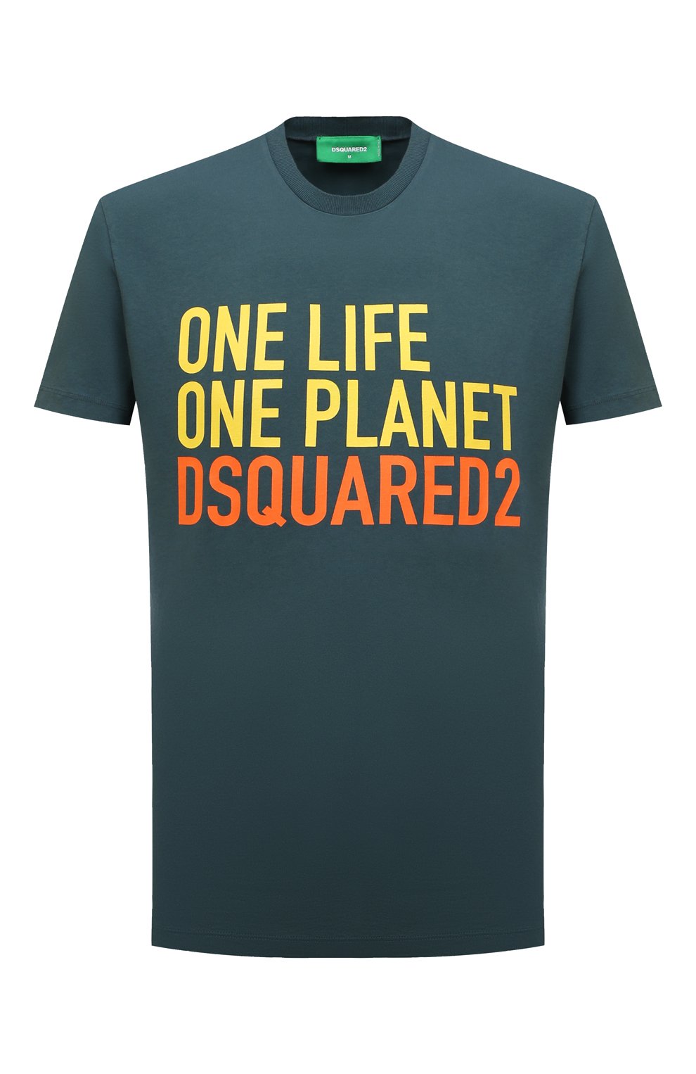 Футболки Dsquared2, Хлопковая футболка Dsquared2, Италия, Зелёный, Хлопок: 100%;, 13013419  - купить