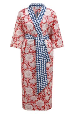 Женское хлопковое кимоно KLEED LOUNGEWEAR красного цвета, арт. RED ZAMBAR KIM0N0 | Фото 1 (Случай: Повседневный; Женское Кросс-КТ: Платье-пляжная одежда, Платье-одежда; Региональные ограничения белый список (Axapta Mercury): Не проставлено; Материал сплава: Проставлено; Нос: Не проставлено; Материал внешний: Хлопок; Длина Ж (юбки, платья, шорты): Миди; Драгоценные камни: Проставлено; Рукава: 3/4; Стили: Бохо)