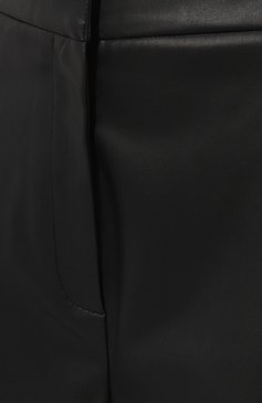 Женские брюки BOSS черного цвета, арт. 50494122 | Фото 5 (Силуэт Ж (брюки и джинсы): Широкие; Женское Кросс-КТ: Леггинсы-одежда; Длина (брюки, джинсы): Стандартные; Материал внешний: Синтетический материал; Материал сплава: Проставлено; Драгоценные камни: Проставлено; Стили: Кэжуэл)