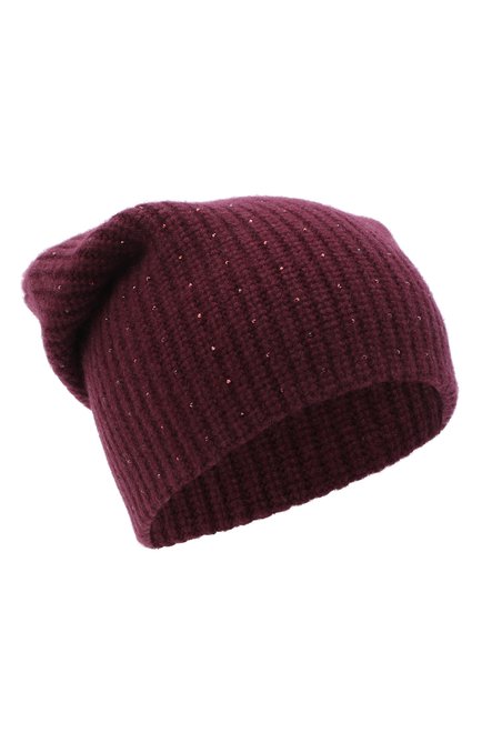 Женская кашемировая шапка WILLIAM SHARP бордового цвета, арт. A61-13 | Фото 1 (Материал: Кашемир, Шерсть, Текстиль)