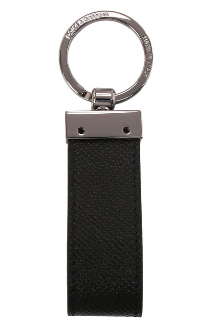 Мужской кожаный брелок DOLCE & GABBANA черного цвета, арт. BP1371 AZ602 | Фото 2 (Материал: Натуральная кожа)